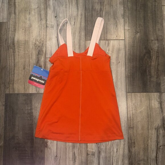 Patagonia Tank Top Womens XS Racerback Athletic Shelf Bra Hiking Gym Orange - Picture 2 of 7